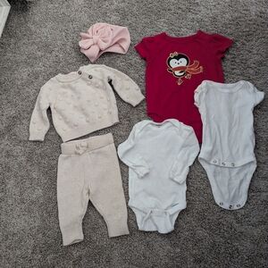 Cozy Cream and White Knit Baby Set